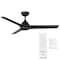 Wac Mocha Indoor and Outdoor 3-Blade Smart Ceiling Fan 54in Matte Black with Remote Control, 3 Blades F-001 - alternate 4